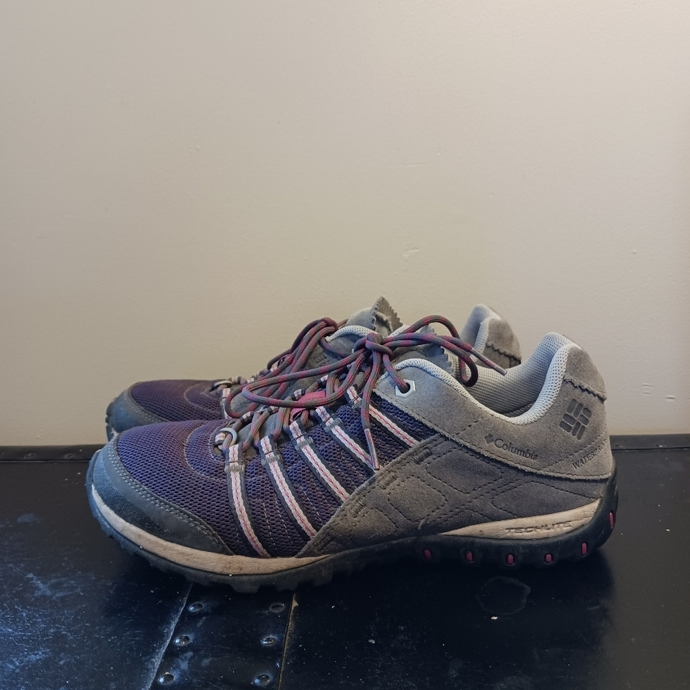 Columbia Women's Sz 8 Culvert Omni Tech Waterproof Hiking Shoes Purple/ Gray - Picture 1 of 8